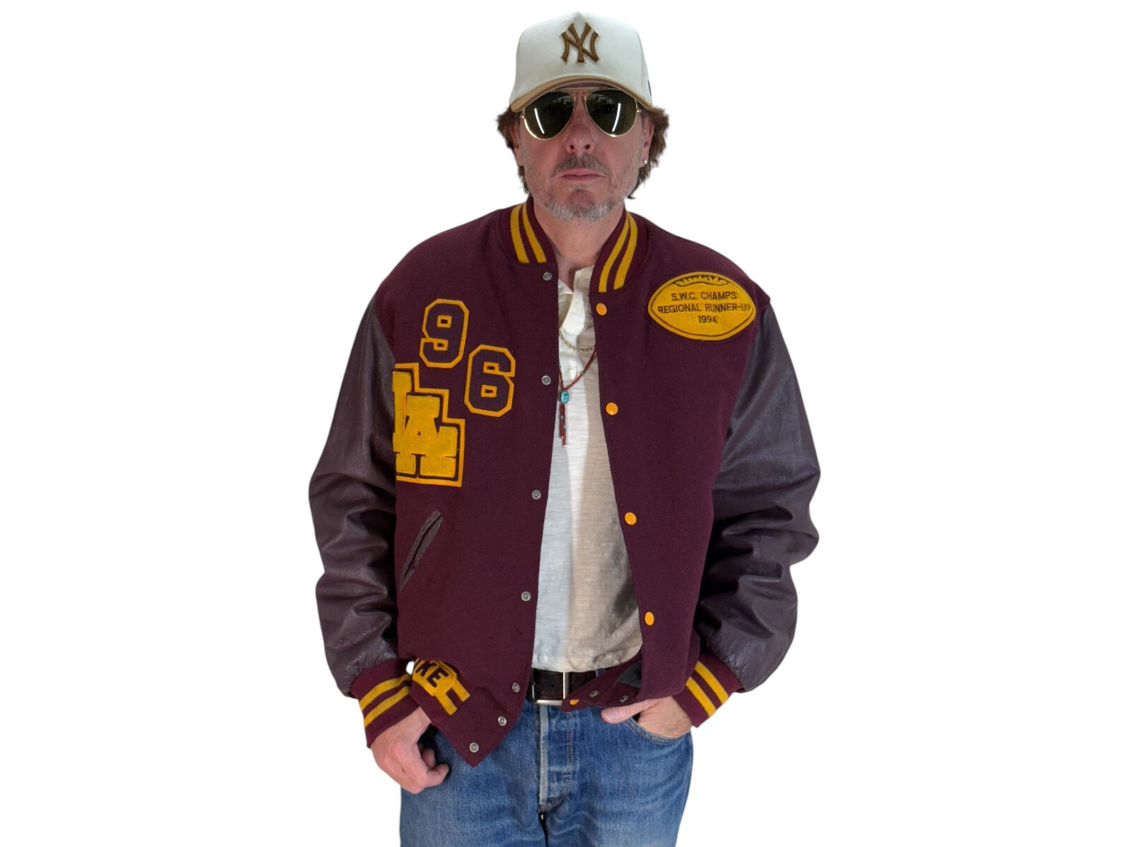 Large. Vintage 60s Varsity wool and leather jacket Made in USA
