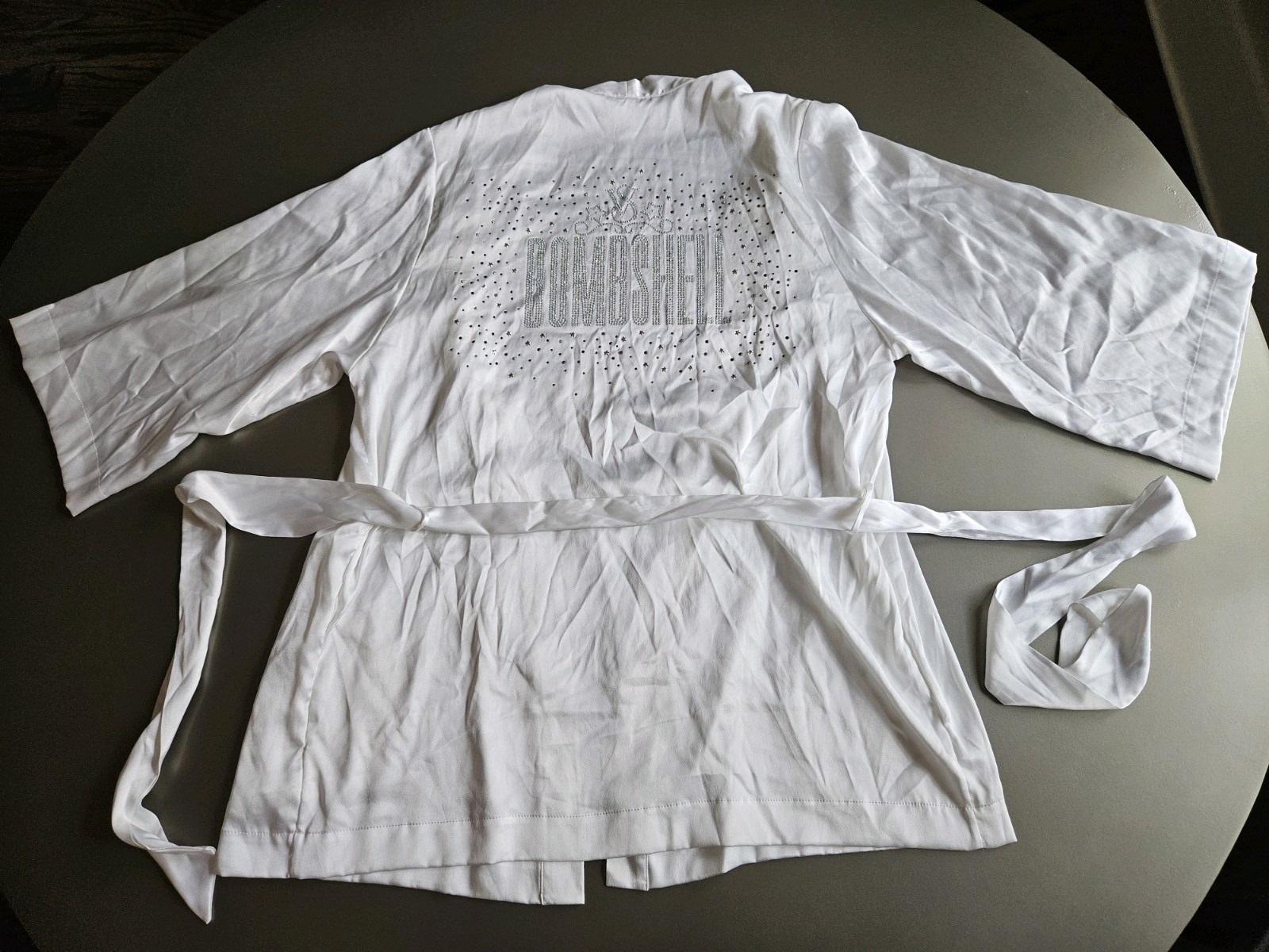 Victoria’s Secret Bombshell White Rhinestone Bling Robe 2010 Size XS/S