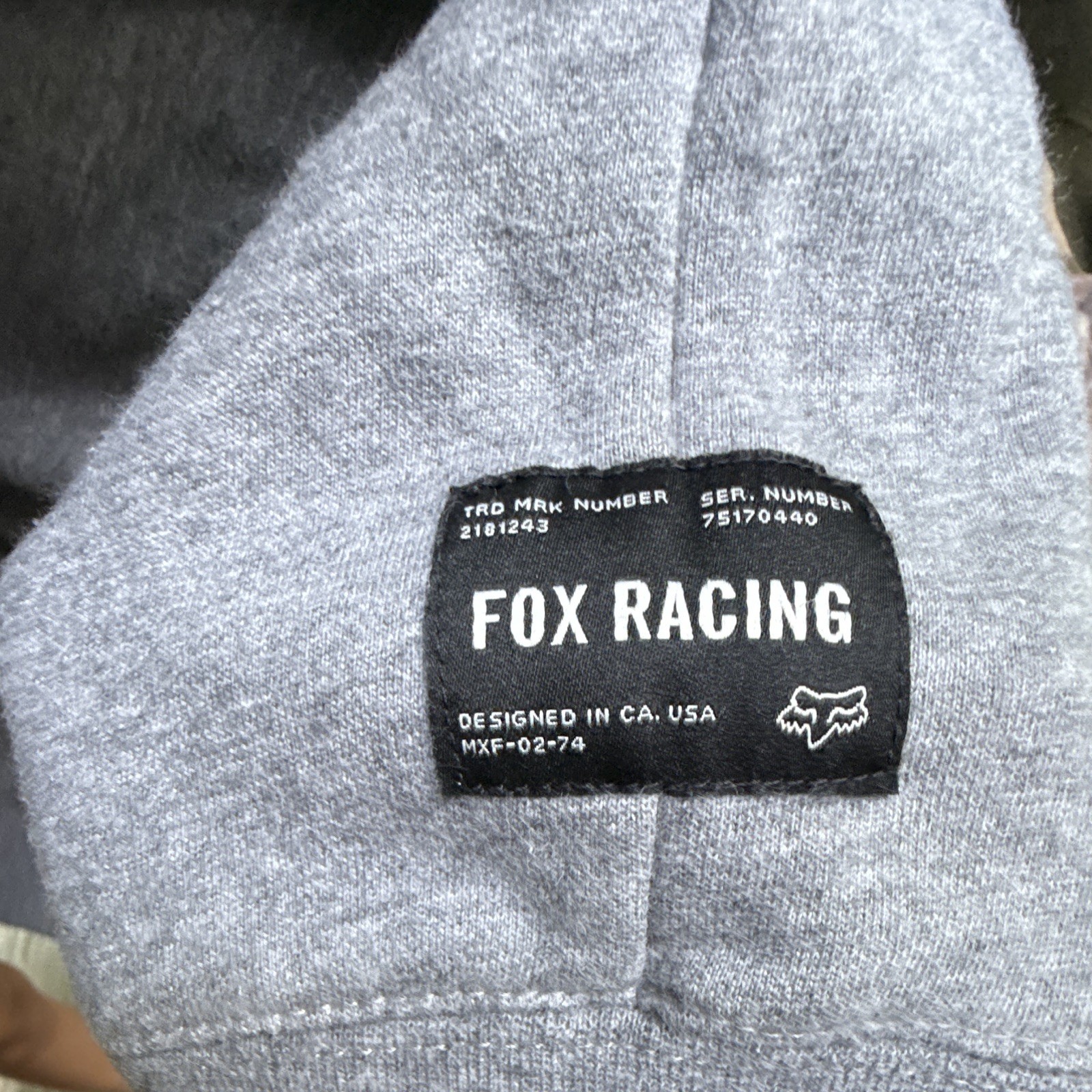 Fox Racing Gray Logo Pullover Hoodie Mens S Regular Fleece Hooded Pockets