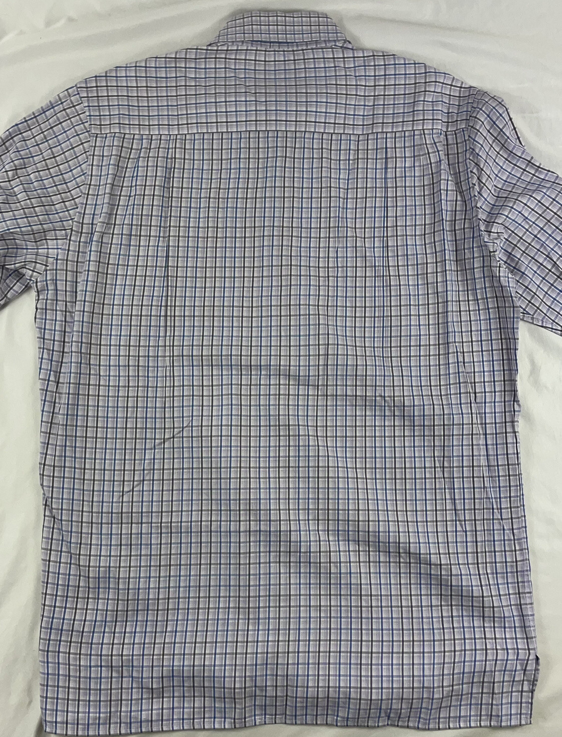 Ermenegildo Zegna Lavender Blue Checked Recent Mens Button Front Size L