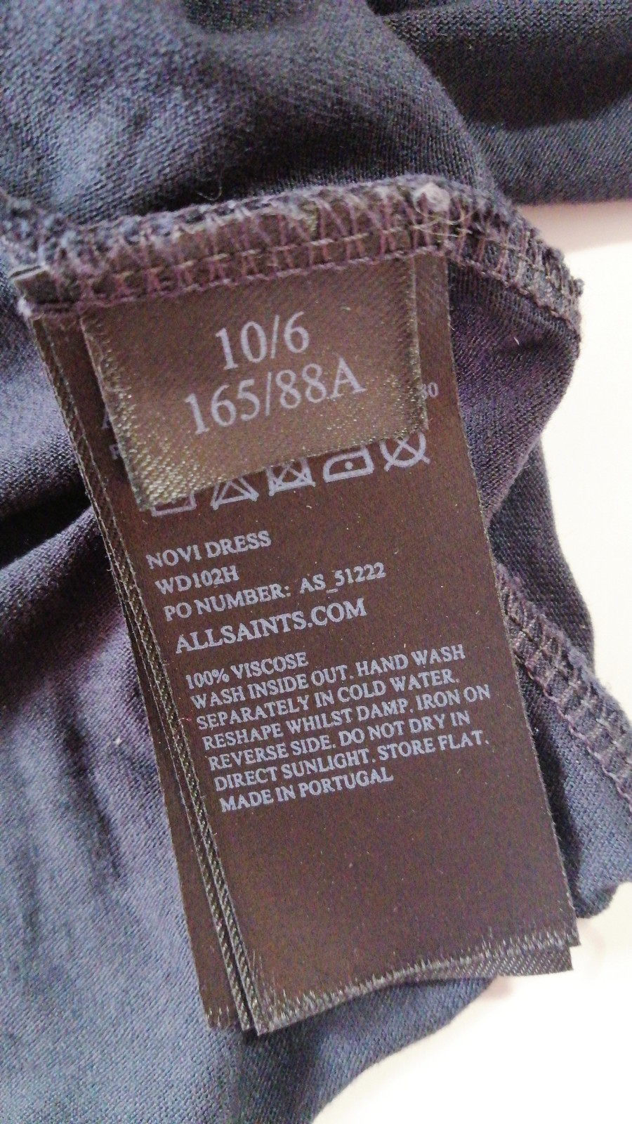 AllSaints Wrap Dress UK 10 US 6 Dark Gray Sleeveless Viscose Minimalist