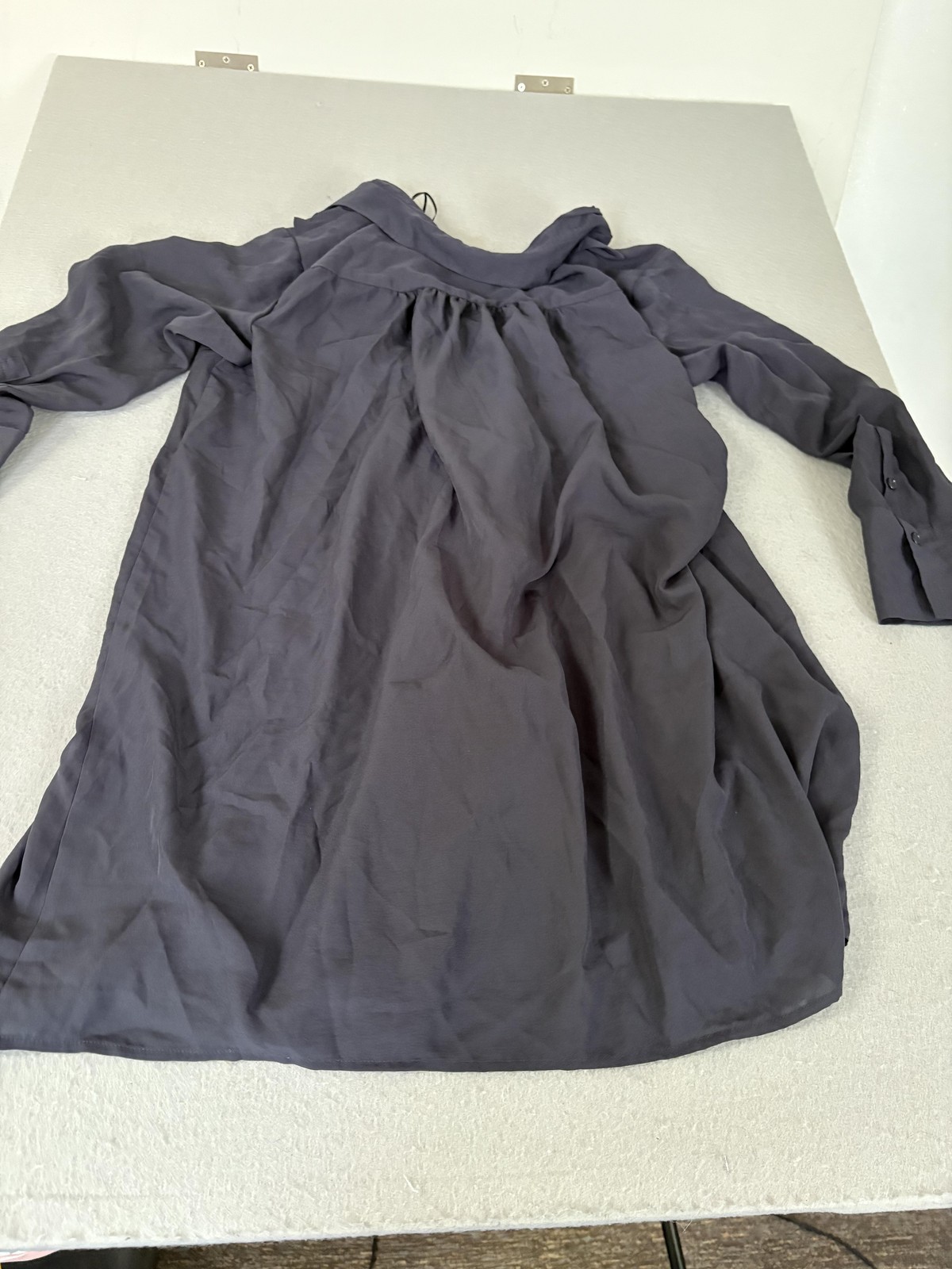 Future Collective Shirt Womens Large Gray Button Front Tie Waist Lightweight New