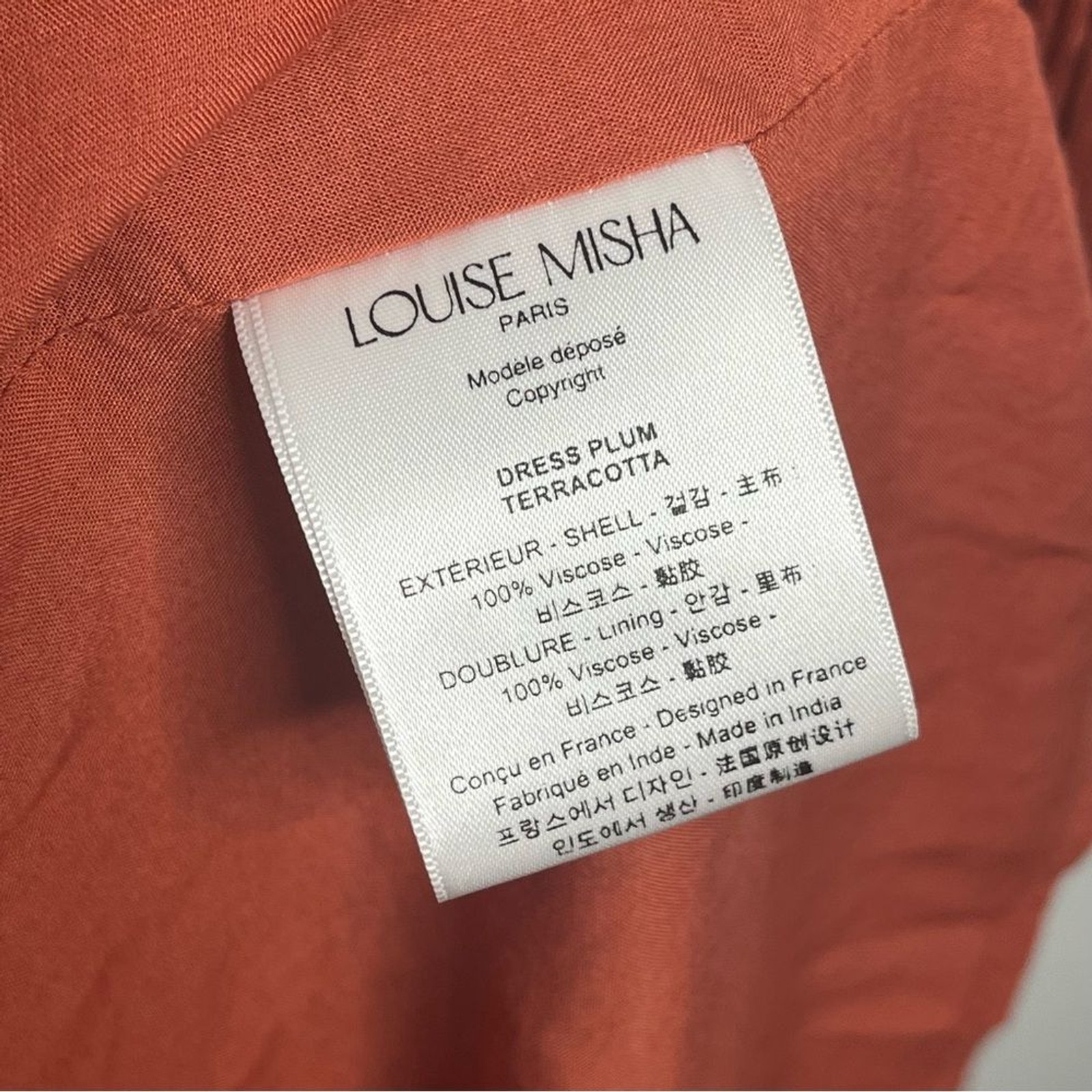 Louise Misha Plum Dress in Terracotta 40