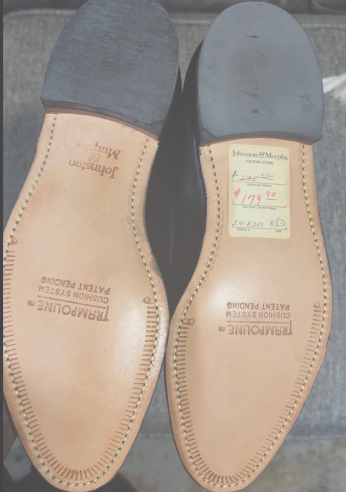 Vtg Johnston & Murphy Aristocraft Black Tassel Loafers D/B USA Trampoline Sole.