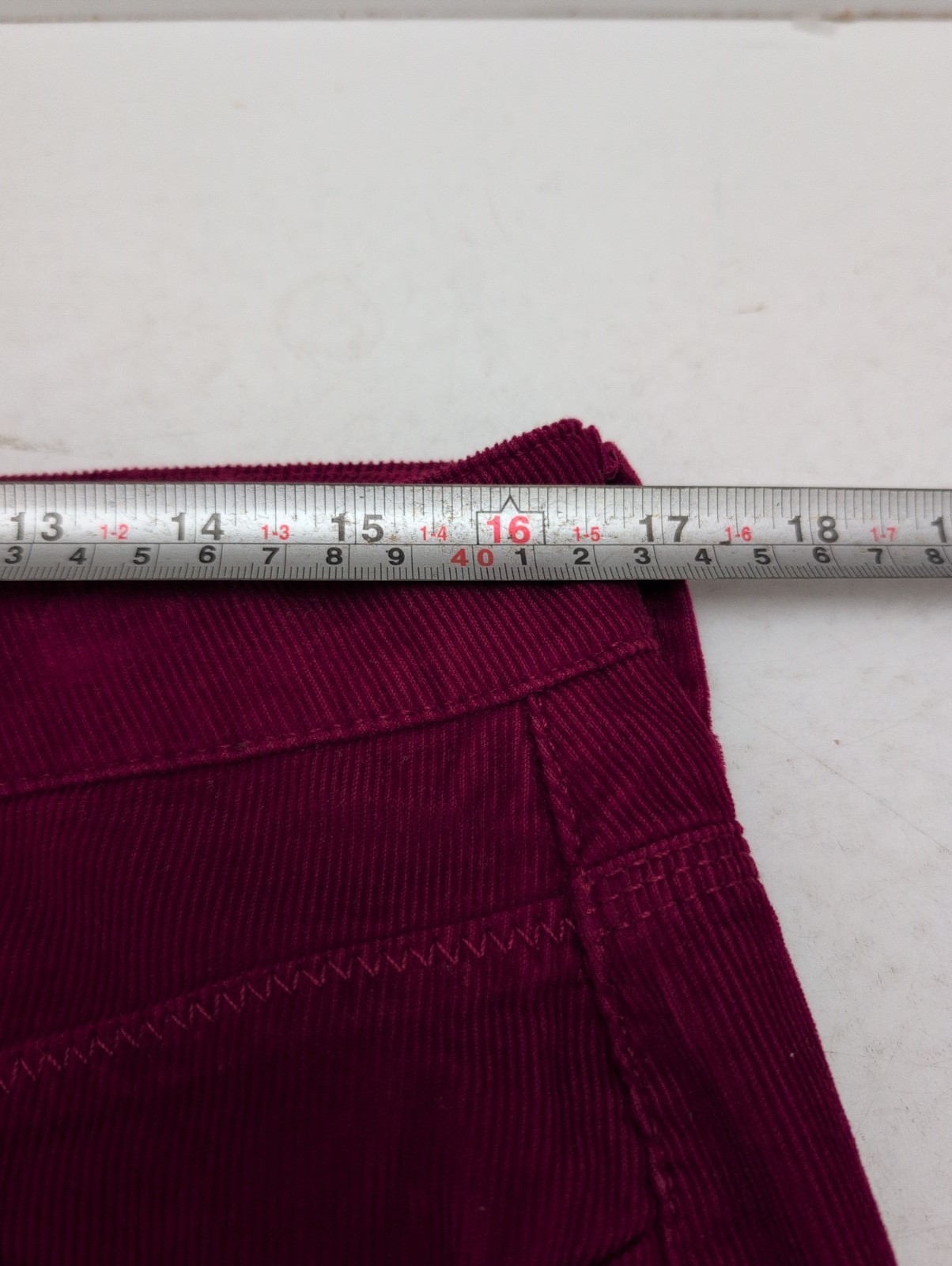 M&S Indigo Collection Corduroy Mini Skirt in Berry Colour Size UK 14 Length 18″.