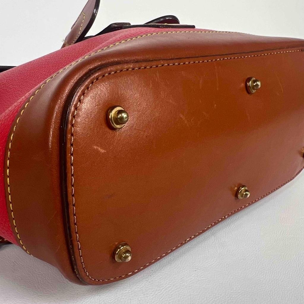 Dooney & Bourke Classic Collection All Weather Pebble Leather Red Tan Backpack