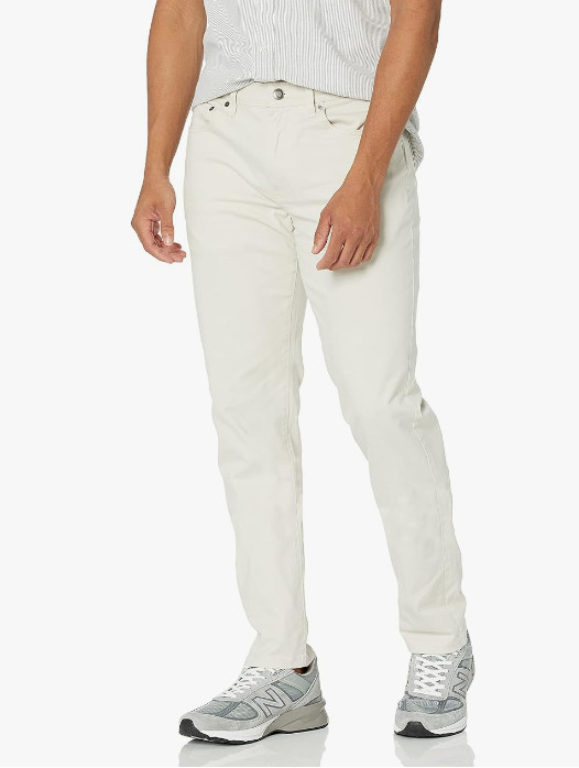 Amazon Essentials Men’s Slim Fit 5 Pocket Stretch Twill Pant 38W X 32L Stone NEW