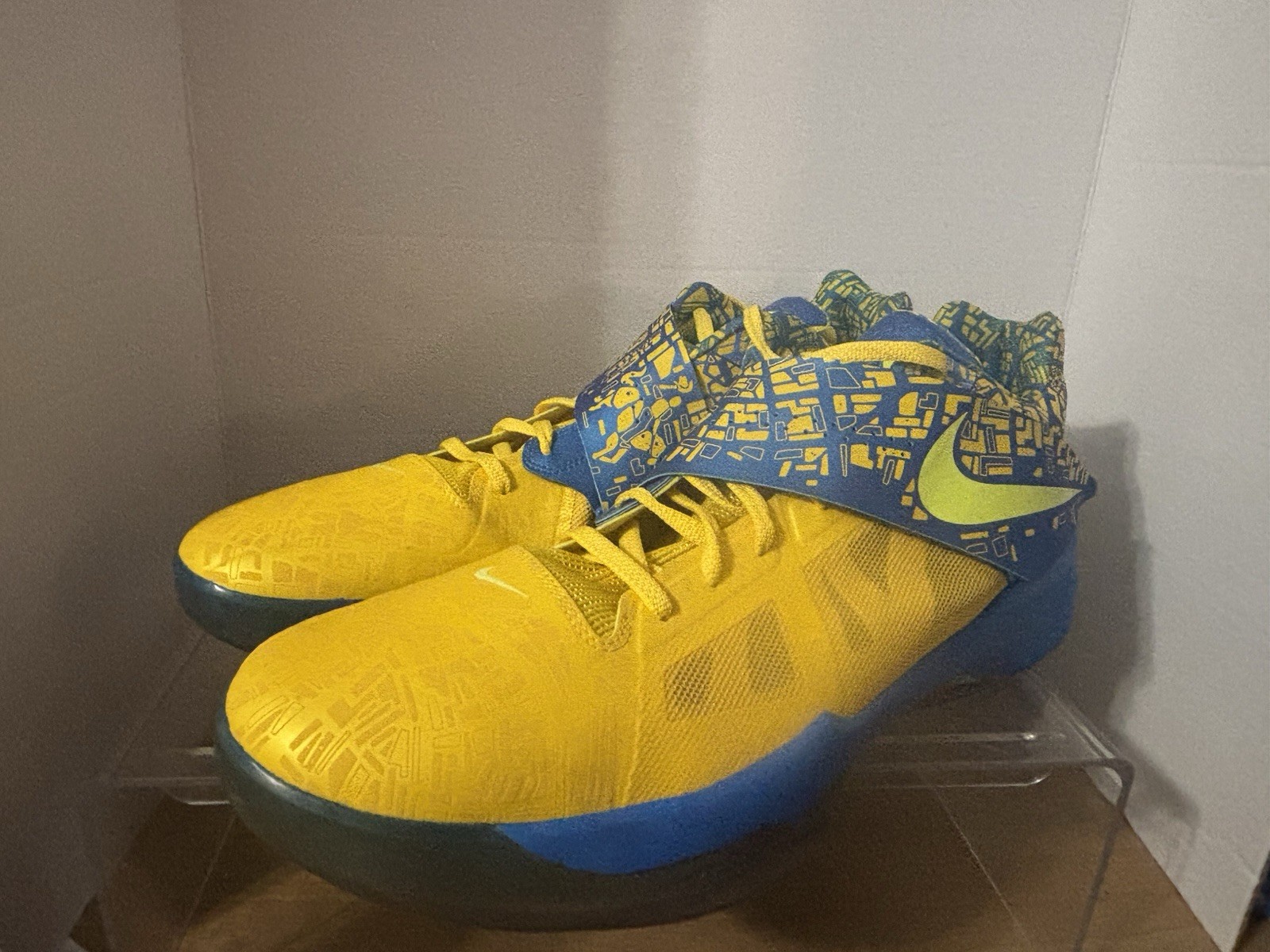 Nike Zoom KD 4 2012 QAM Scoring Title Sz 18 Promo Sample Blue/ Yellow Curry