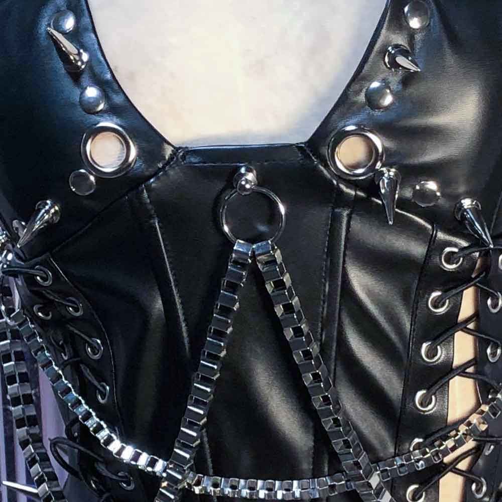 Goth Tops Y2K Ladies Gothic Tank Grunge Emo Clothing Spiked Punk Rock Clothes