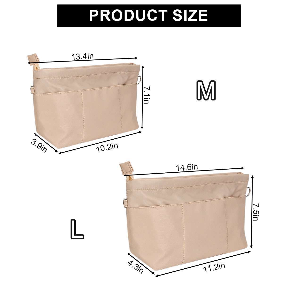 Purse Organizer Insert Nylon Bag Handbag Organizer Shaper for Neverfull Tote US