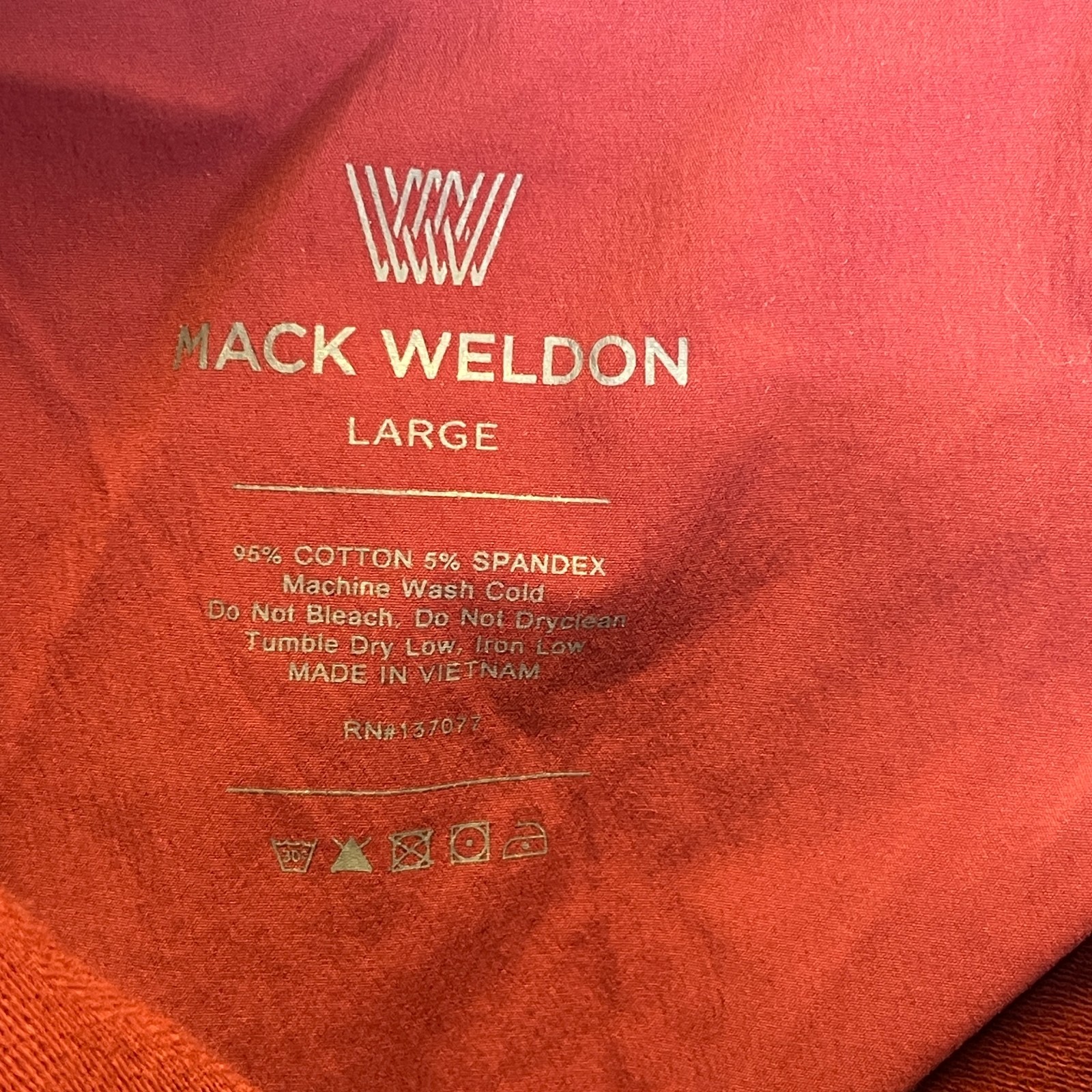 Mack Weldon Ace Daily Wear Joggers Sweatpants Men’s Large Red Drawstring