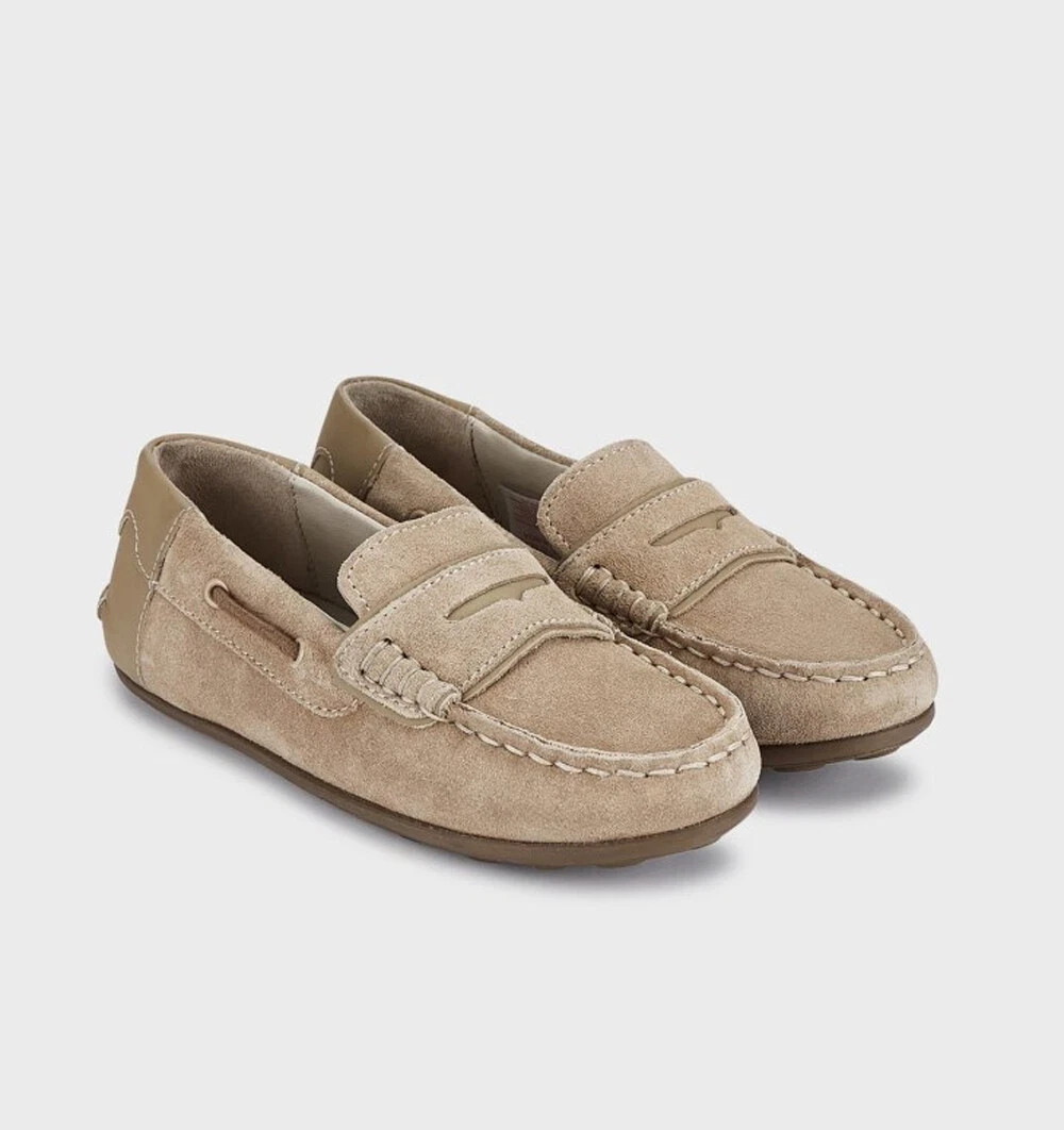 Mayoral Children’s Boys Beige Suede Leather Moccasins Loafer Shoes 38 US 5.5 NIB
