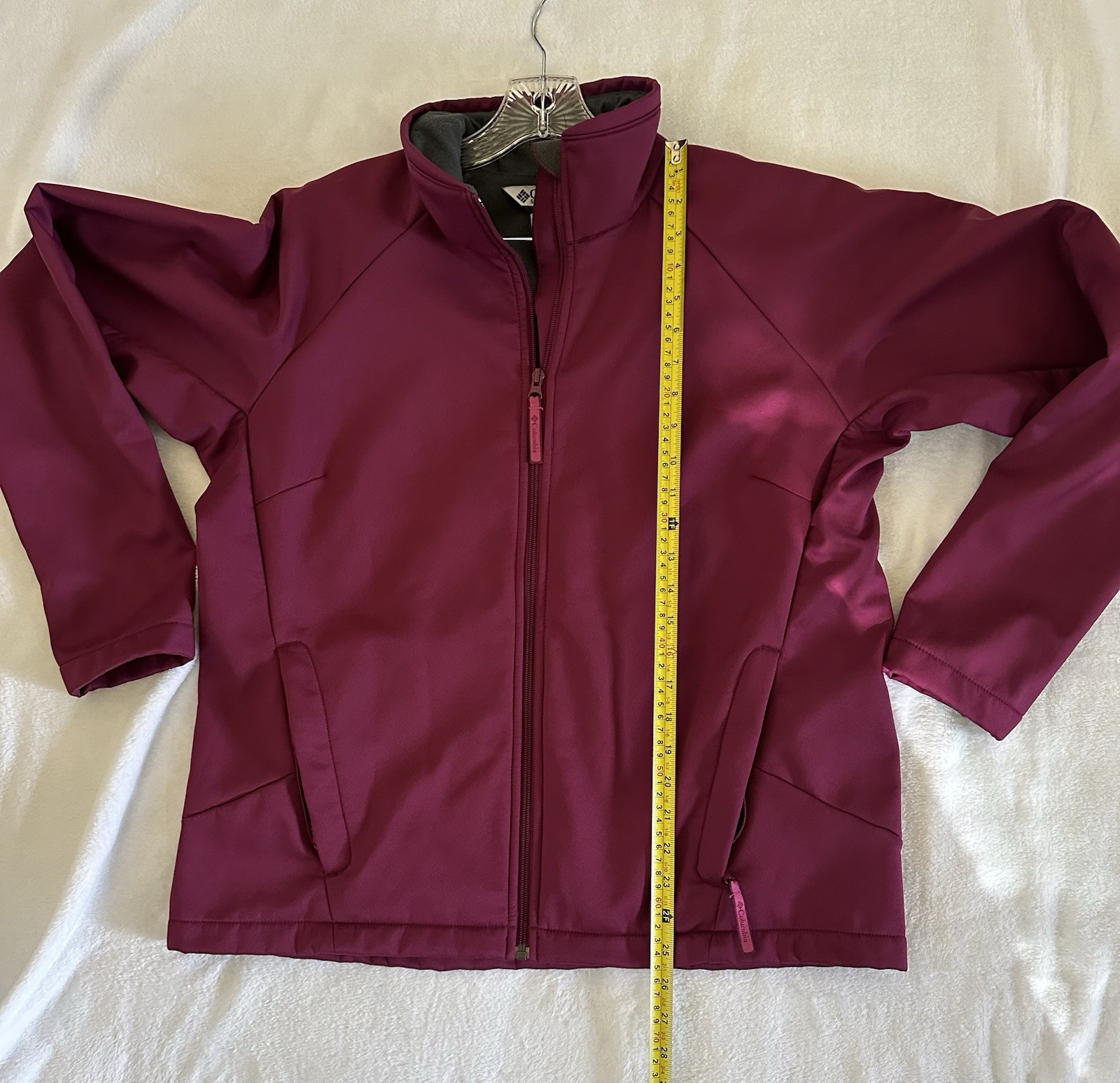 Columbia Women’s XL Softshell Full Zip Jacket Dark Pink Berry Fleece Lined