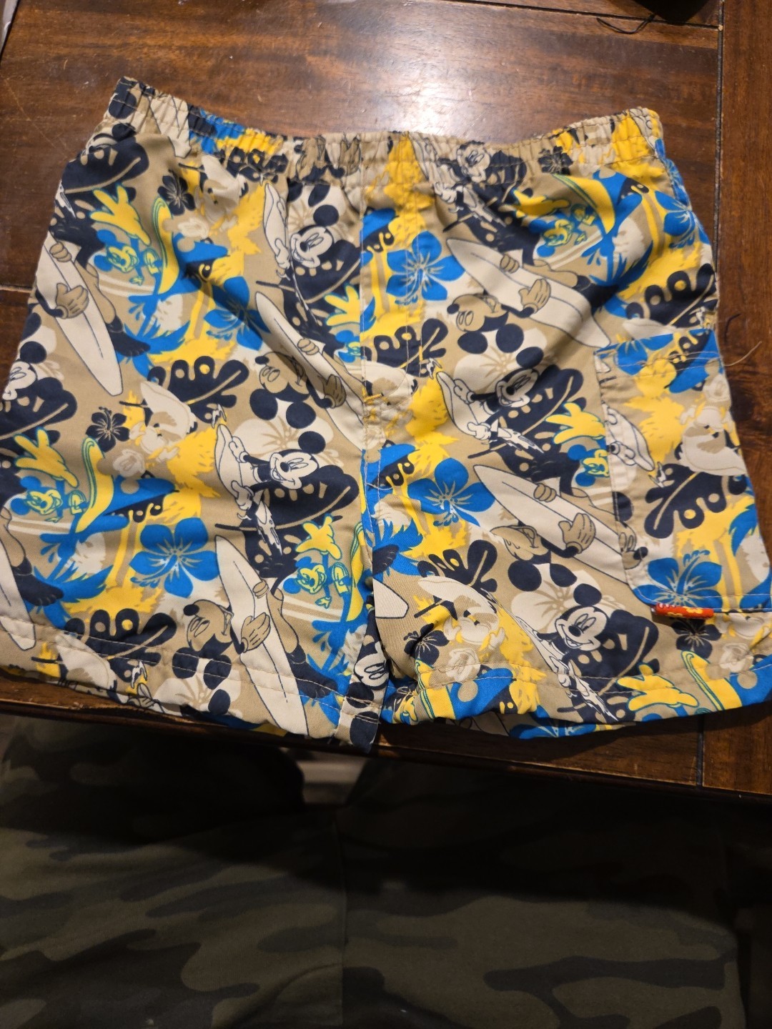 Disney Swim Suit Trunk Boys Size 12M Floral Blue Green White