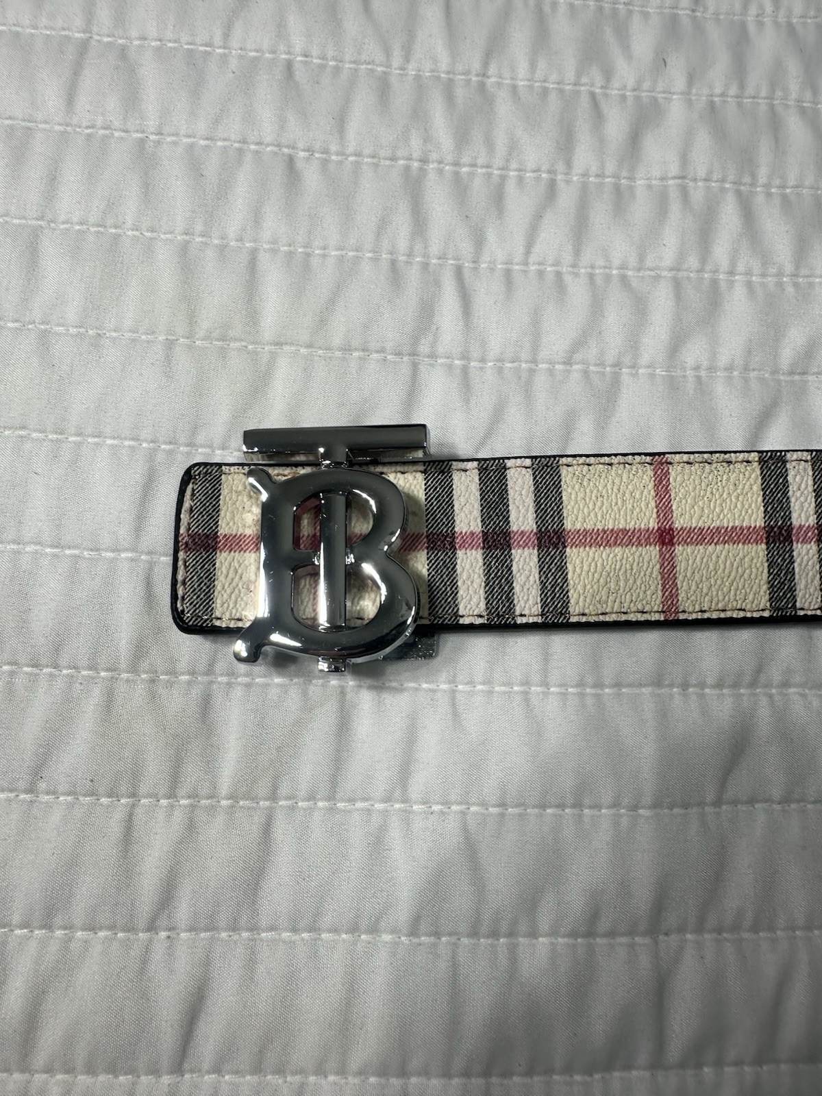 Burberry Silver TB Buckle Belt