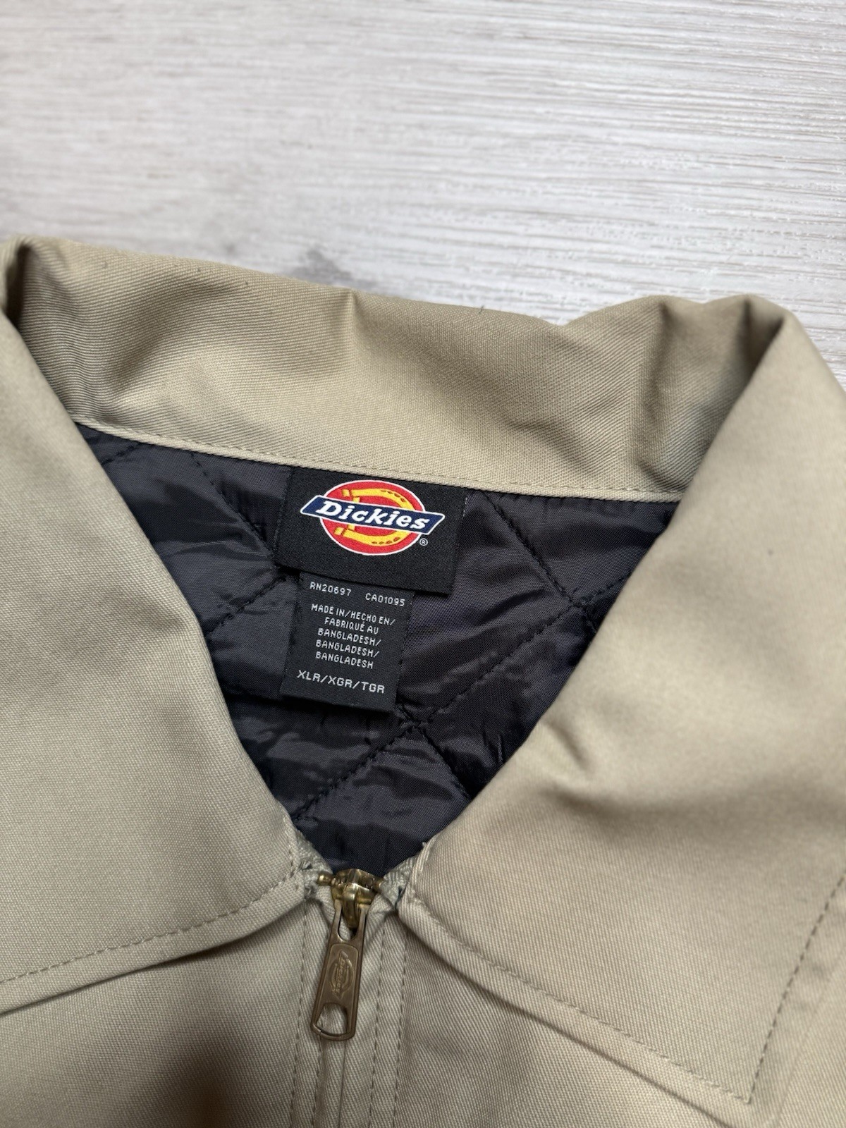 Iconic DICKIES Tan Insulated Eisenhower Front Zip Jacket Size XL