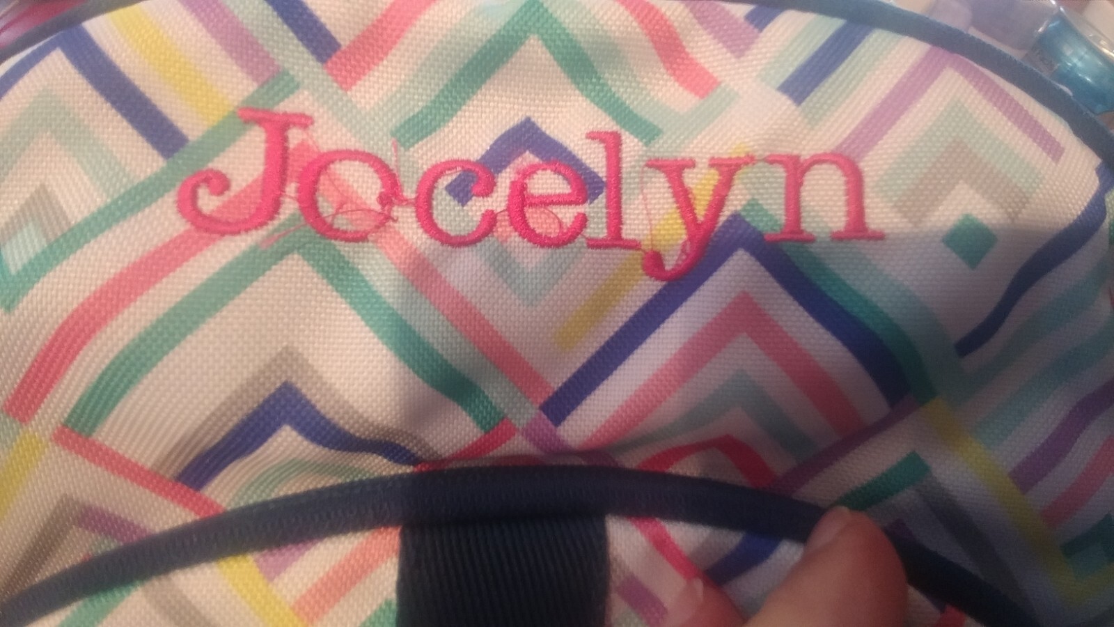 Pottery Barn Teen Gear Up Zig Zag multi chevron Backpack mono Jocelyn New