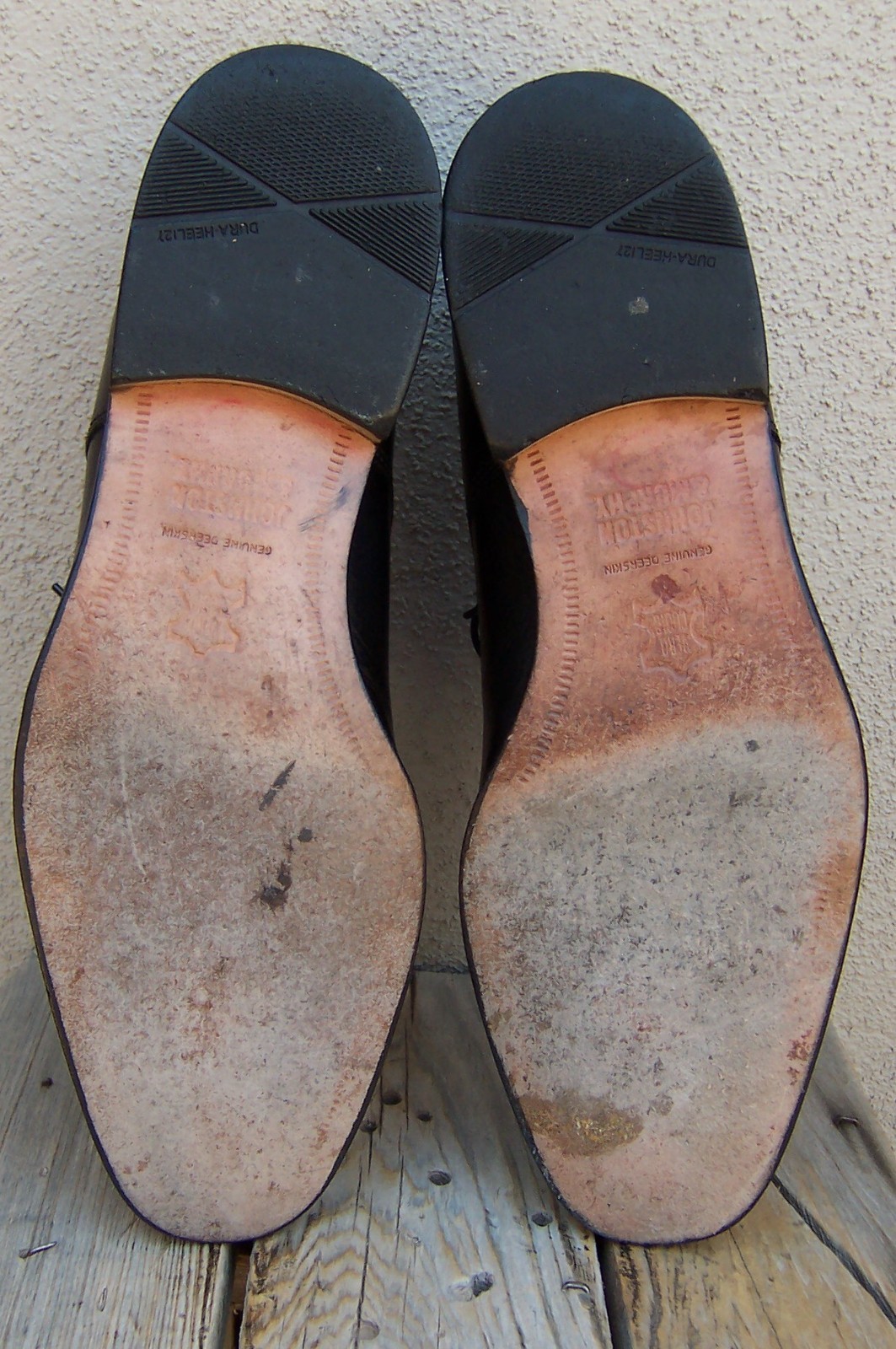 JOHNSTON MURPHY Mens Casual Dress Shoes Black Deerskin Leather Oxfords Size 10M