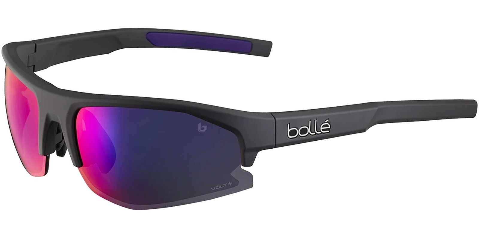 Bolle Bolt 2.0 S Matte Grey Semi-Rimless Wrap Sunglasses – BS004002 – Taiwan