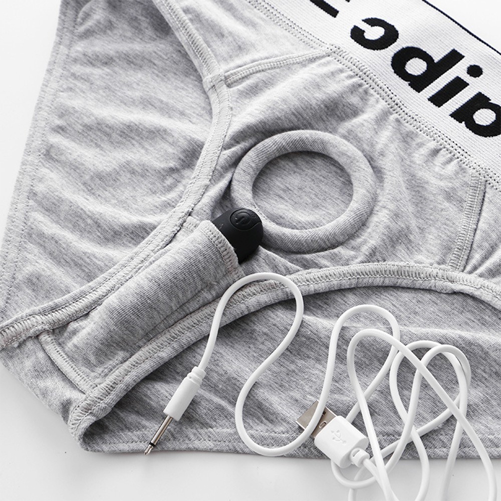 Male Mens Underwear Black White Gray Orange Blue Cotton Front Open Hole