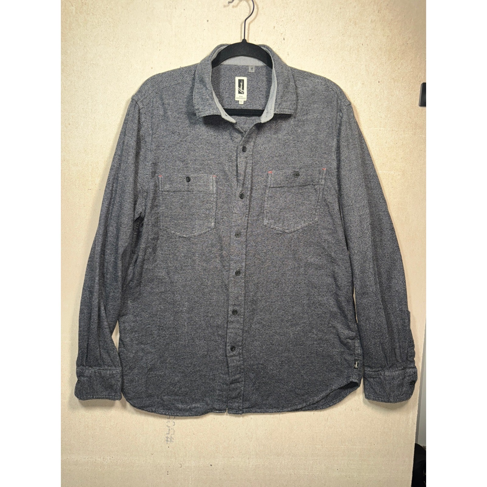 Howe N°65 Men’s Gray Button Down Shirt Long Sleeve Casual XL