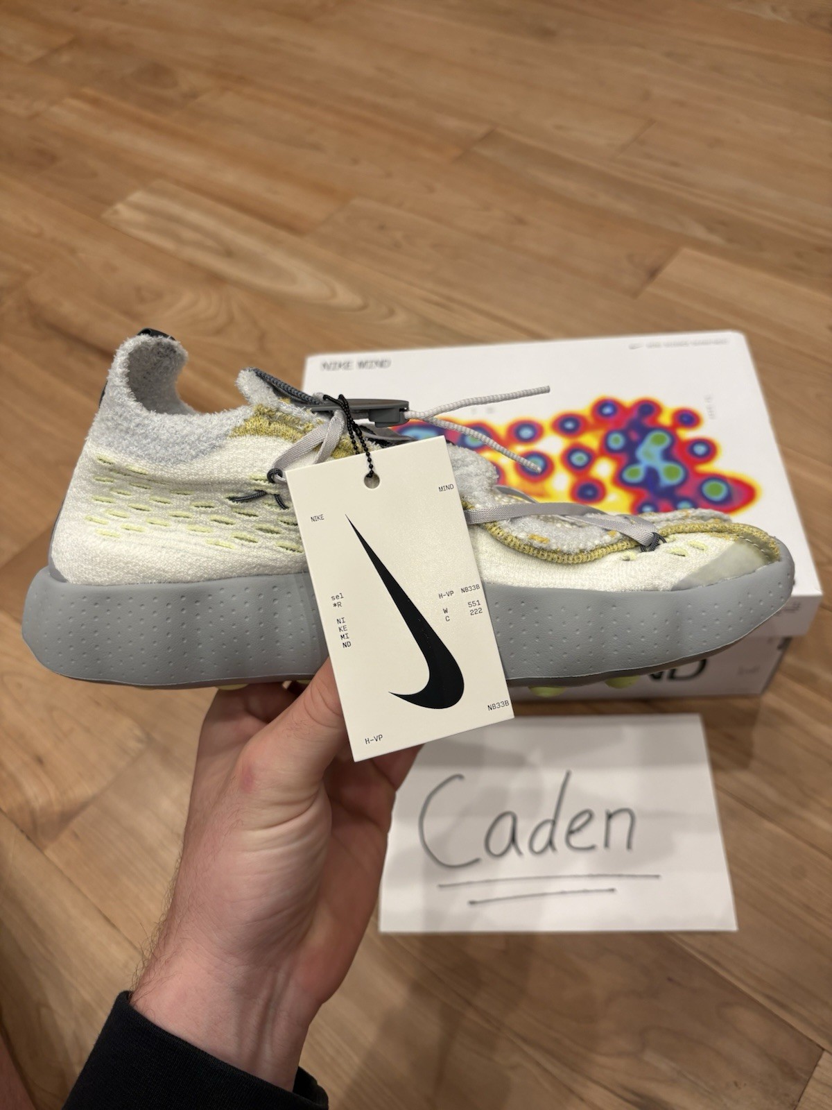 Size 9 – Nike Mind 002 Flyknit White Dark Grey IR2176-100 IN HAND SHIPS ASAP