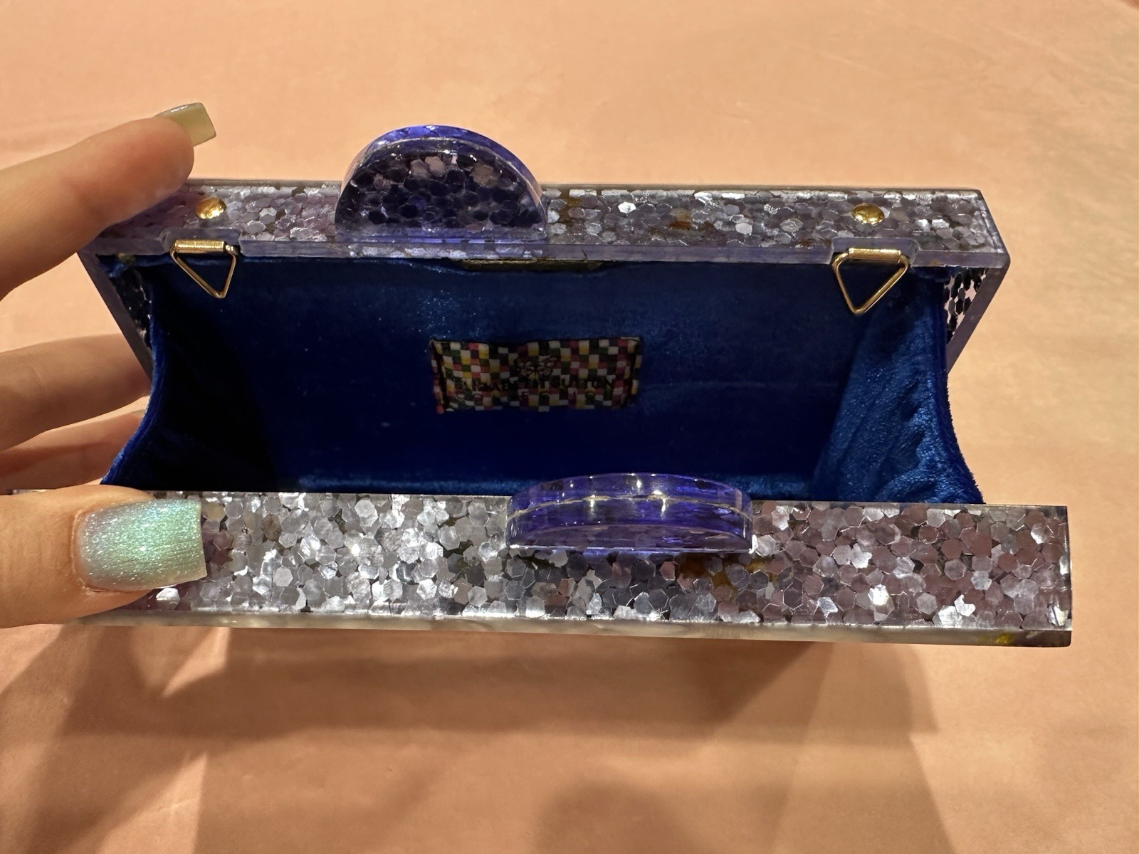 Elizabeth Sutton Collection Acrylic Clutch Purse Arc Rainbow – MISSING STRAP