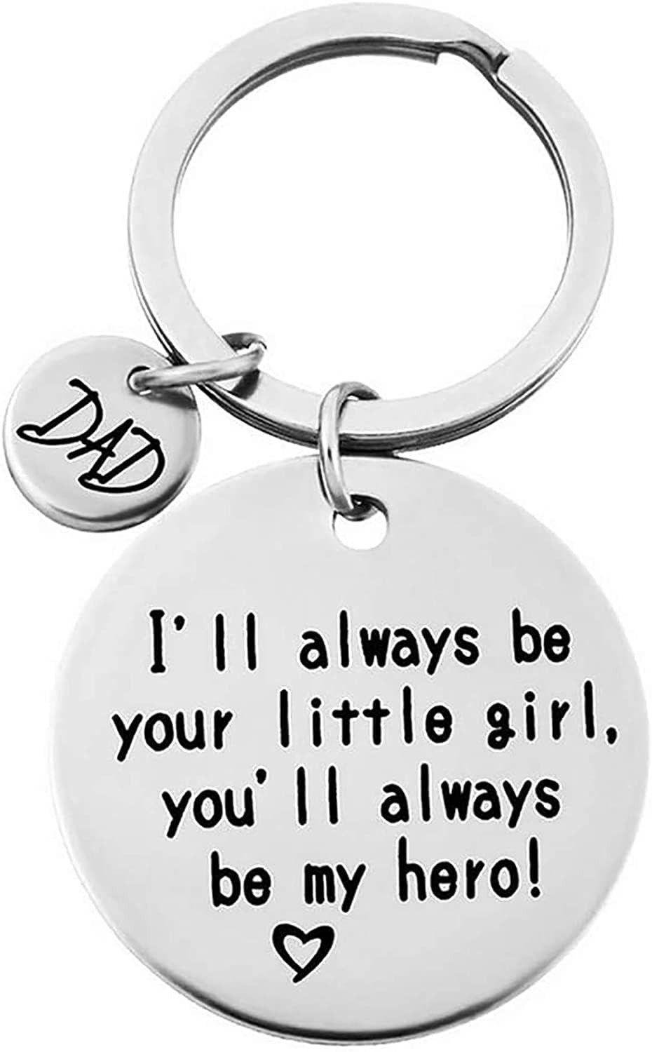 Keychain,Father’s Day Dad Gifts from Daughter, I’ll Standard, Silver/Black