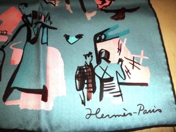 HERMES Carre 90 Rendez Vous Rive Gauche Silk Scarf Blue 35 in Japan [Used]