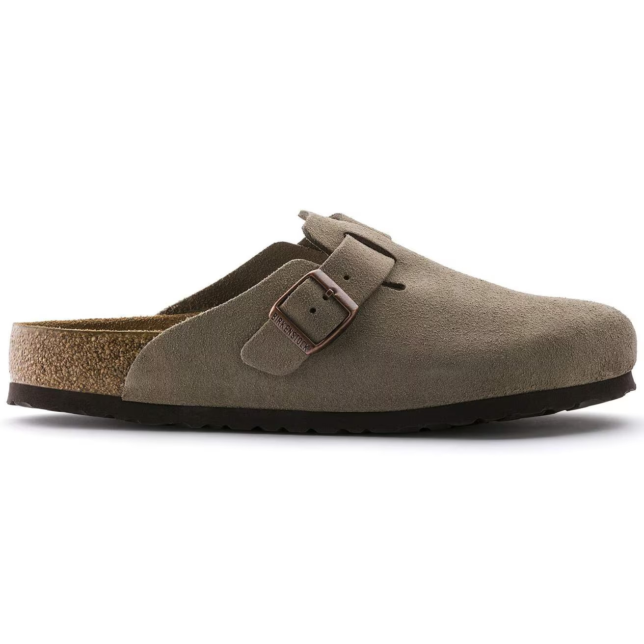 Birkenstock Boston Soft Footbed Clog Taupe Suede Unisex Comfort Slip-On Sandals