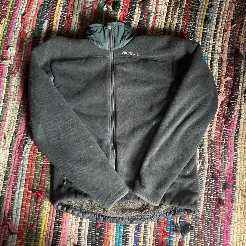 Arc’teryx Polartec Men’s Full Zip Fleece Jacket Black/Green Size M