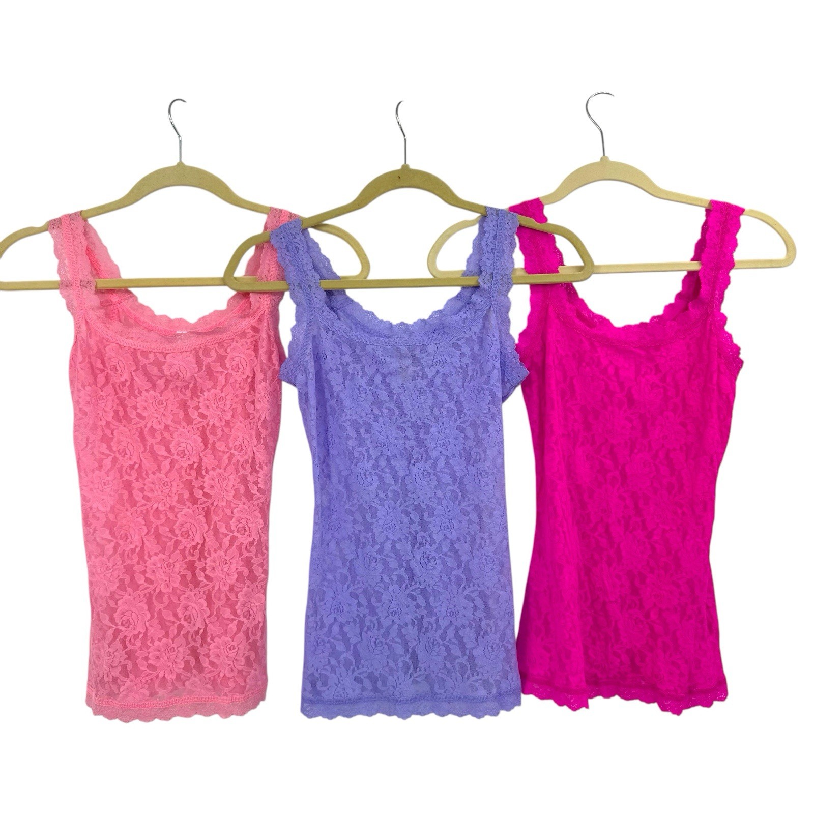 Hanky Panky Lace Sheer Camisole Tank Top Lingerie Sz S Coquette Romantic Lot