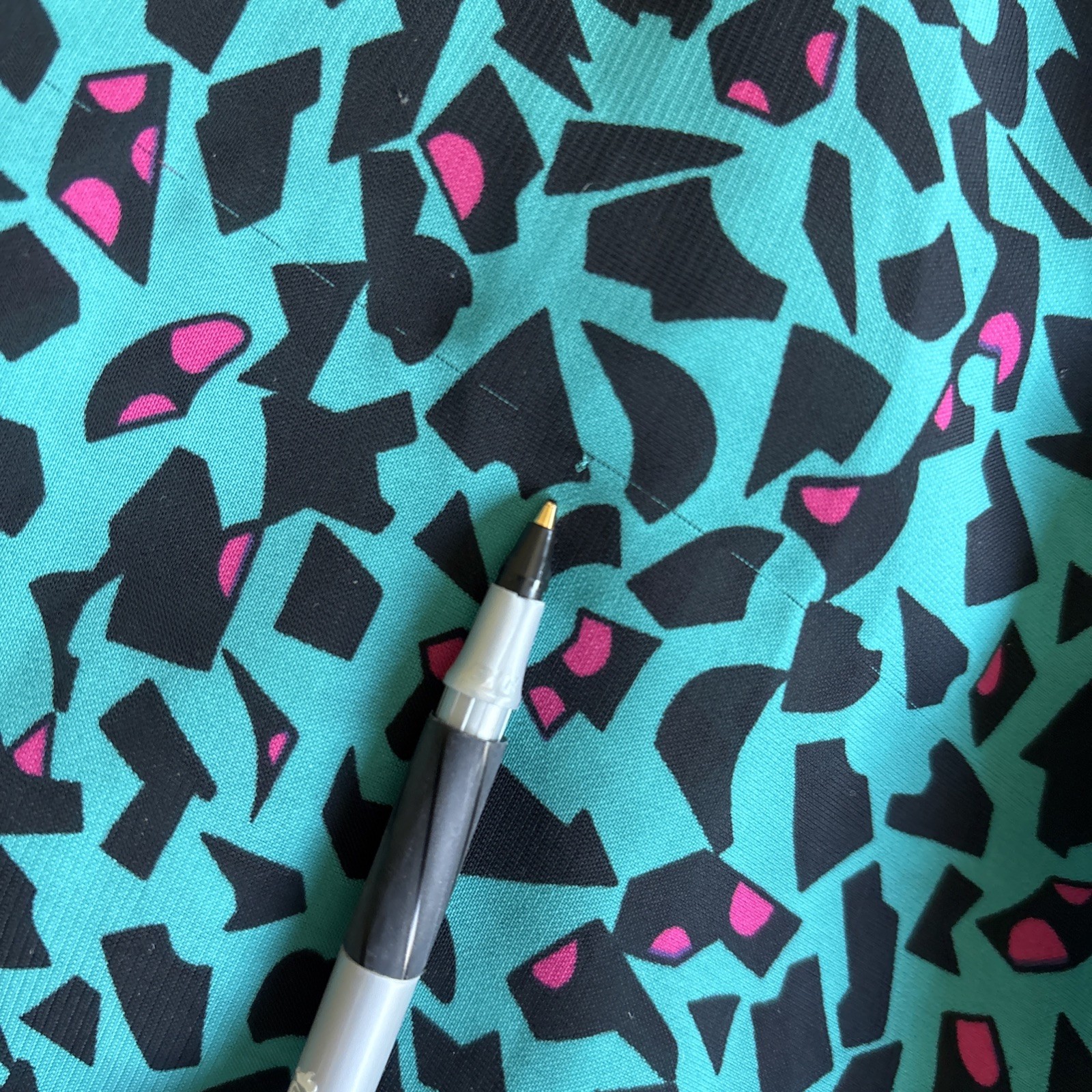 Vtg 80s 90s Teal Abstract Secretary Dress – 12