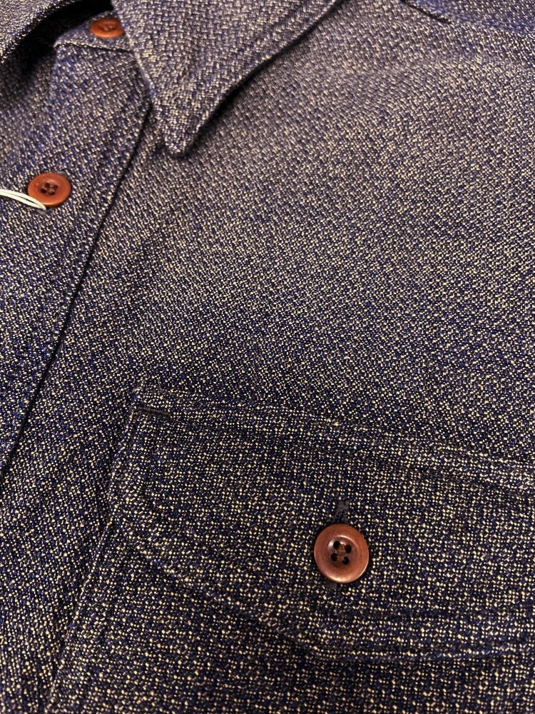 SAMURAI JEANS SSS26-KSK Imadara Work Shirt Long Sleeve Indigo Made in Japan