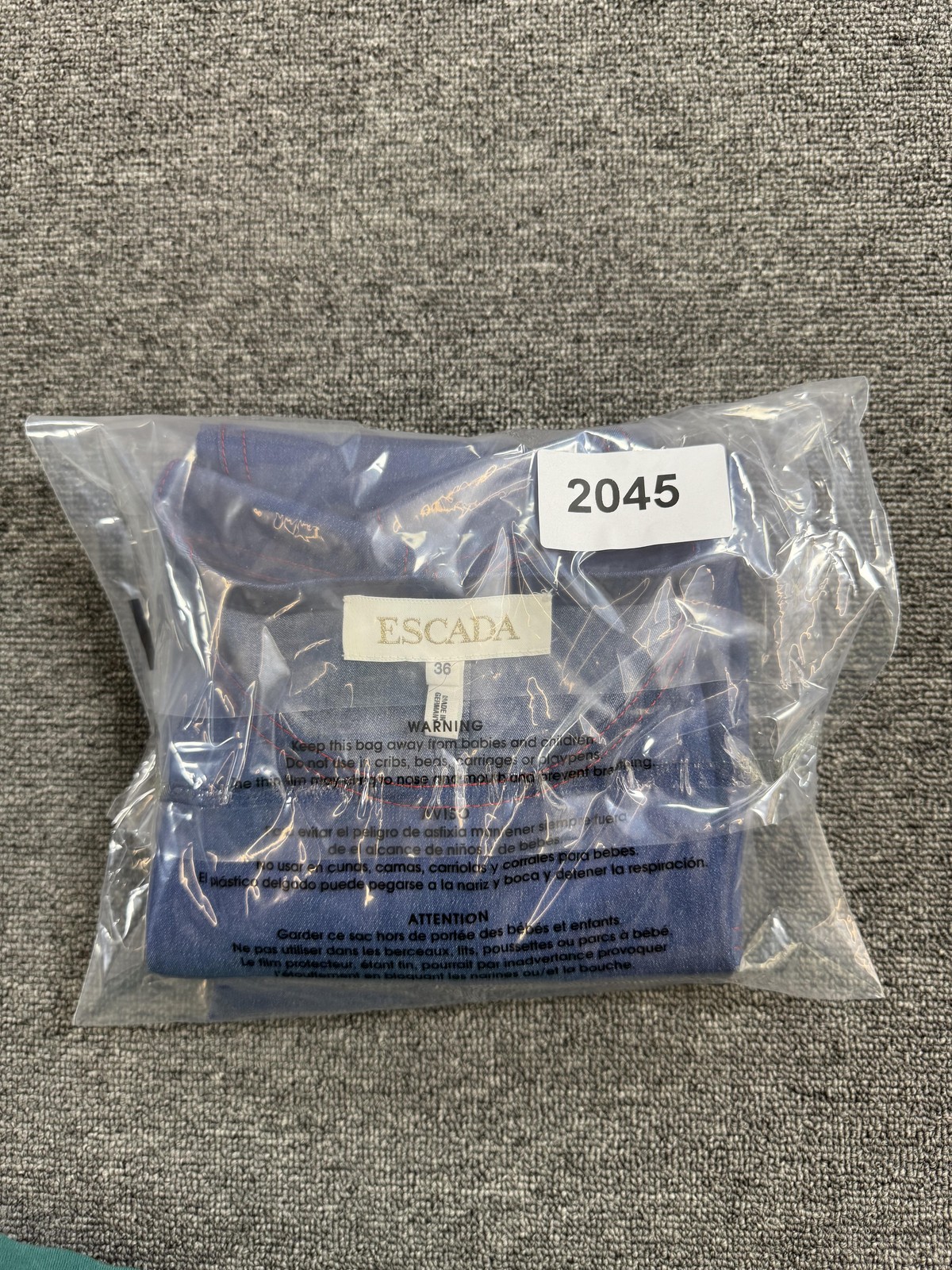 Escada 2 Piece Skirt Set Womens Small 36 Blue Wool Tank Pencil Lined Workwear