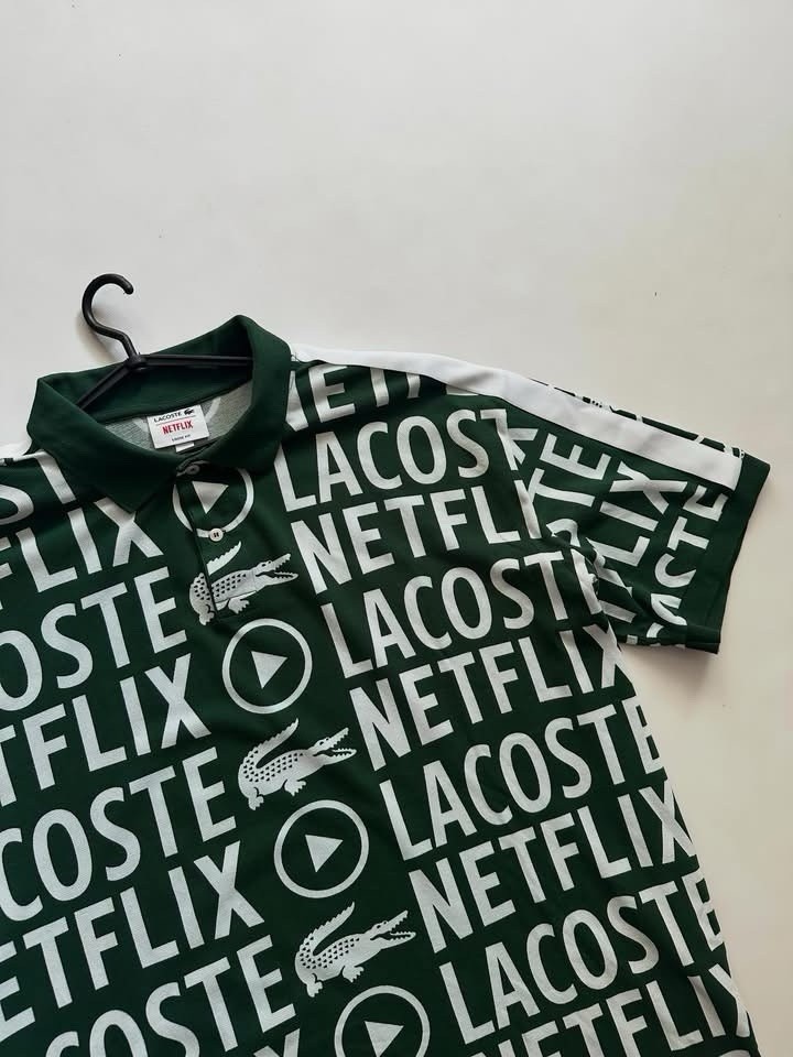 Lacoste X Netflix Polo Limited Edition Green & White Extra Large Loose Fit
