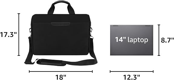18 Inch Laptop Bag, Expandable Briefcase, Computer Bag Men Black-18.4 Inch