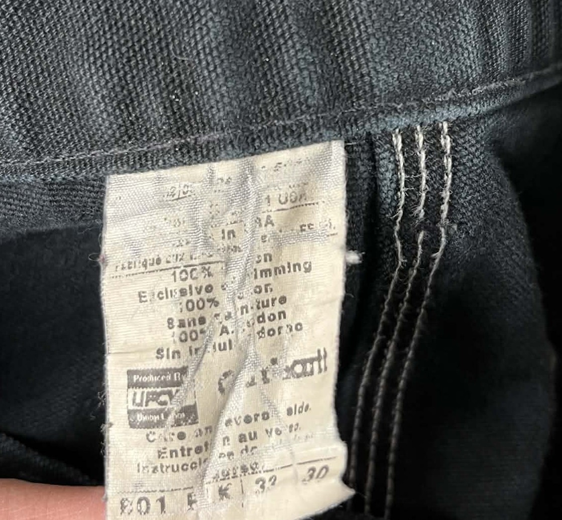 VTG Carhartt DoubleKnee Carpenter Pants Mens 31×29 Black Faded B01 BLK USA READ