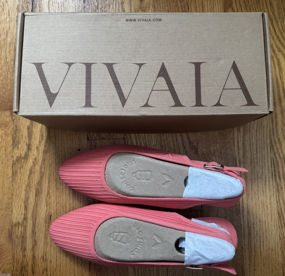 Vivaia Tamia Slingback Wedge Pro, 7.5, Old Money Arch Support, Salmon Pink, Rare