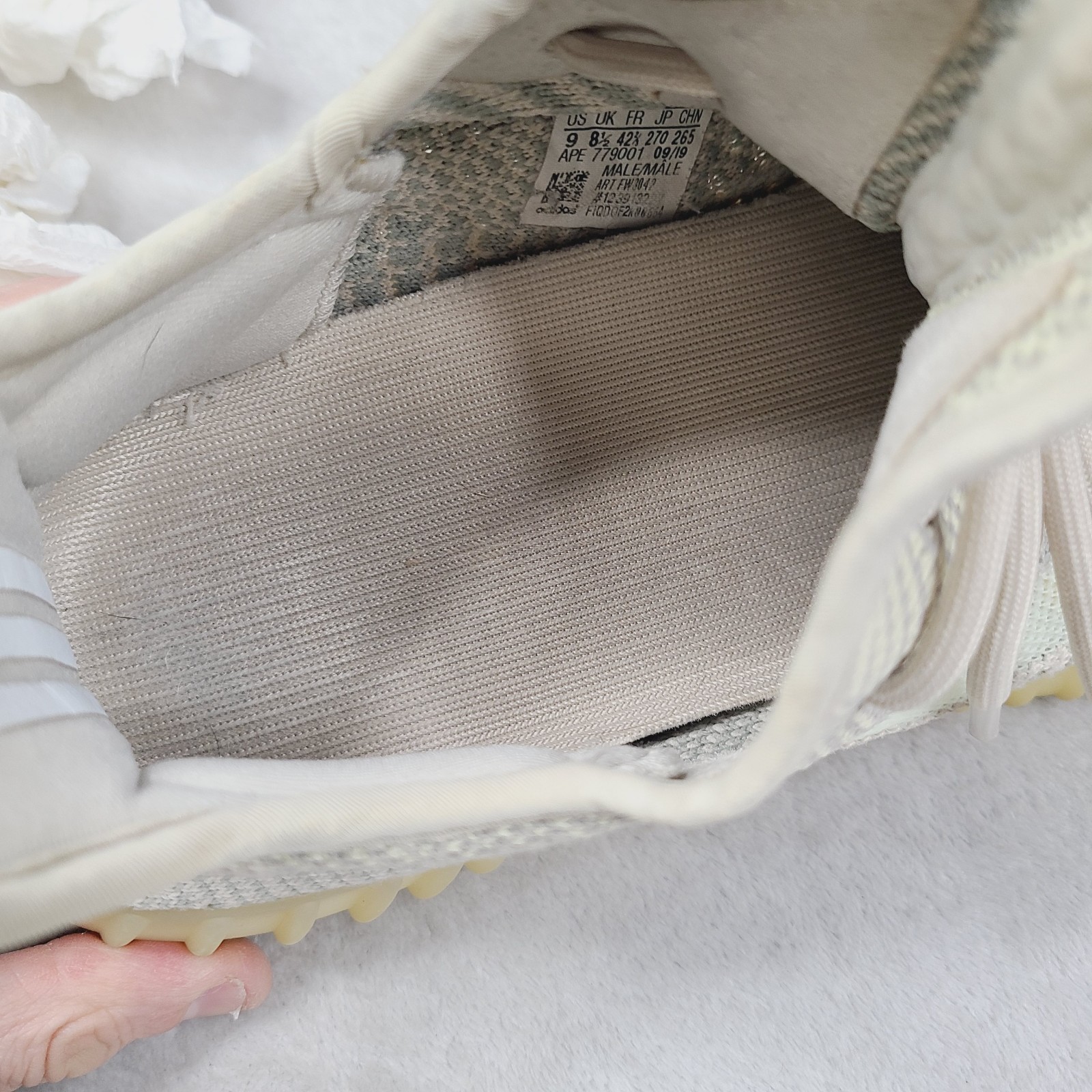 Adidas Yeezy YZY Boost 350 V2 Citrin Shoes Mens 9 Non Reflective Beige Knit