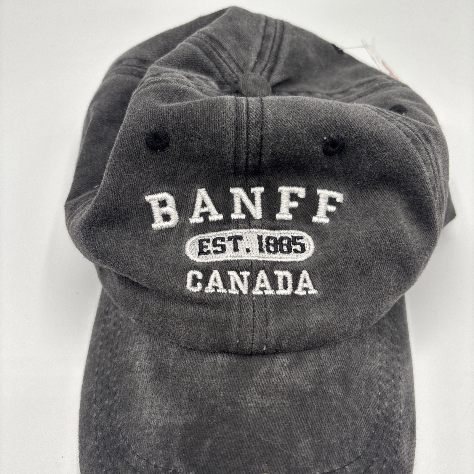 Banff Canada Baseball Cap Hat Black Bear Embroidered Adult Sz Large New