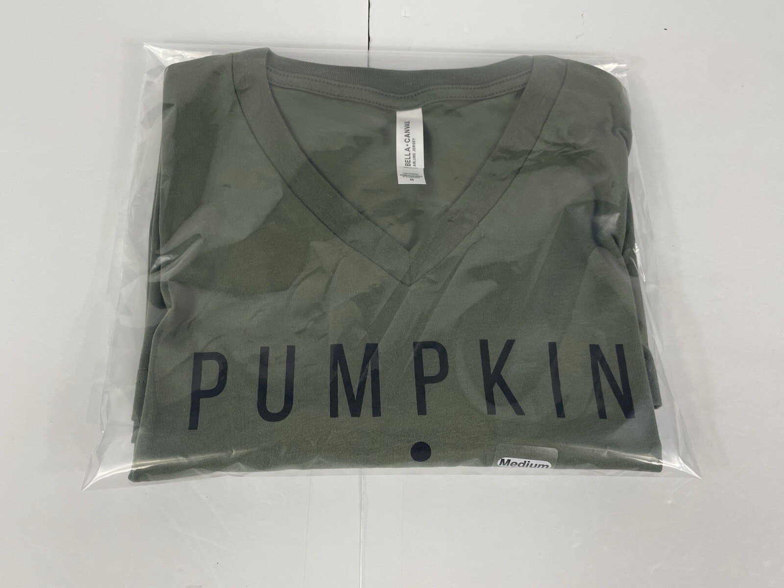 Pumpkin Spice Everything Medium Army Green T Shirt Short Sleeve Bella + Canvas