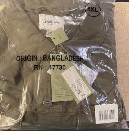 Goodfellow Men’s Jacket Button Olive Green 5XL Brand New W Tags