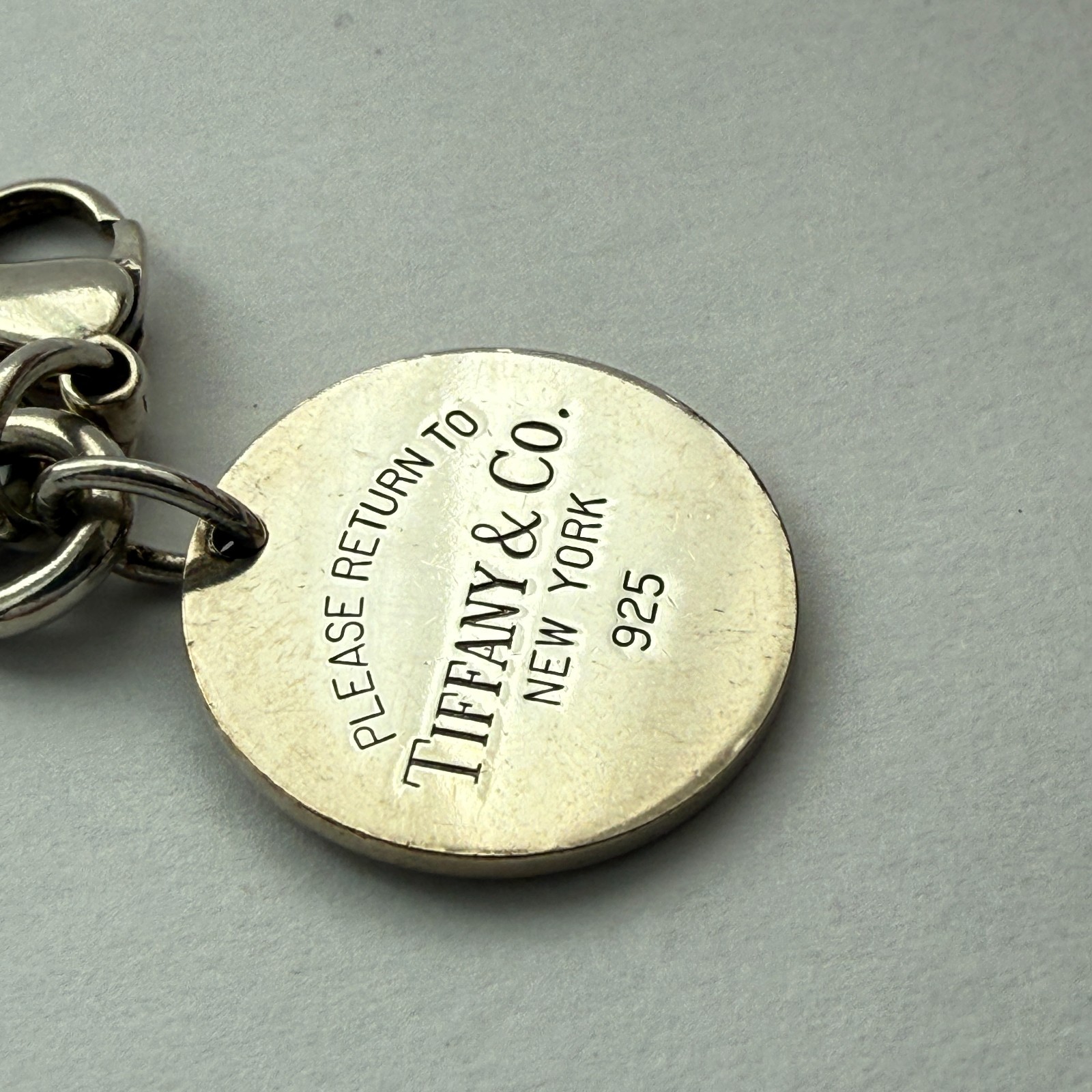 Tiffany & Co. Return To Tiffany Round Tag Sterling Silver 925 Bracelet 18cm