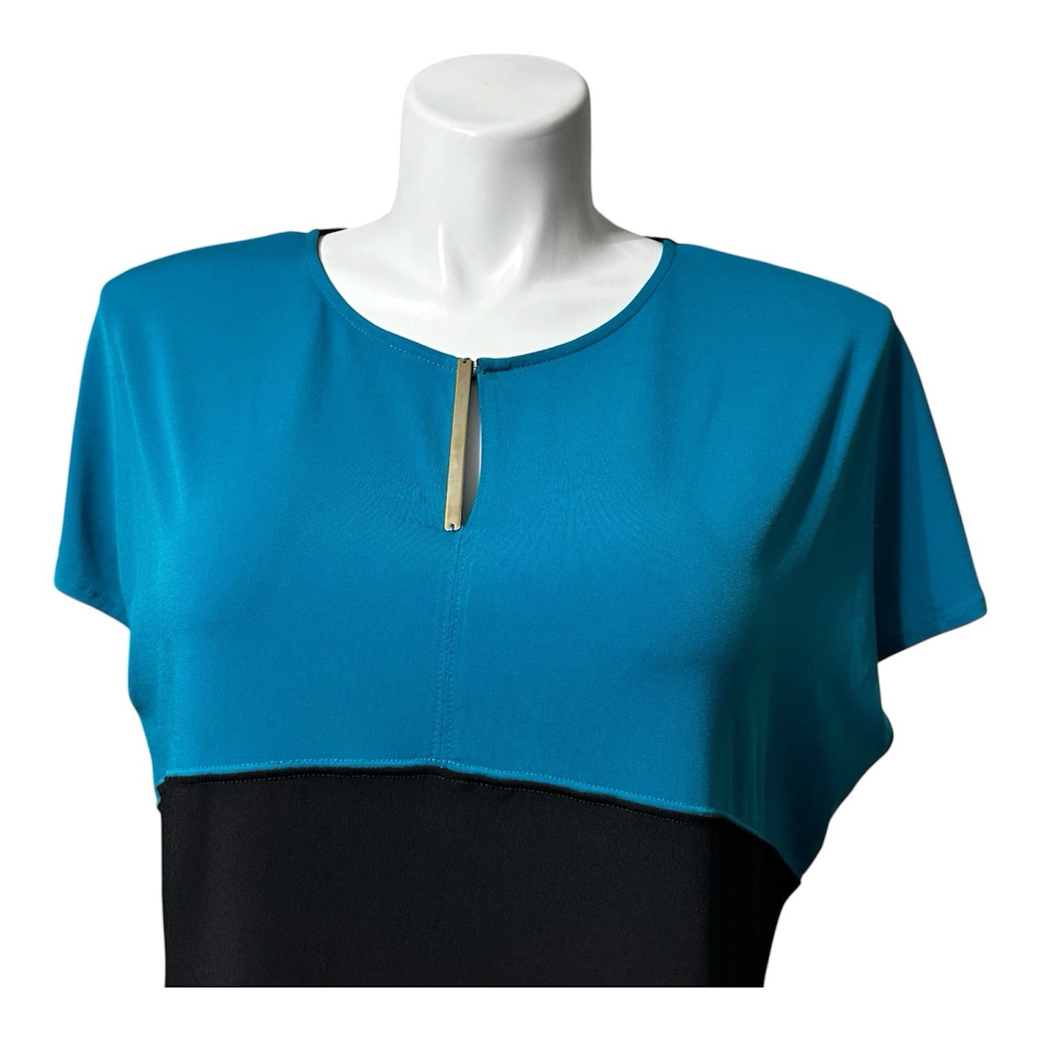 Worthington Women’s XL Shirt Teal & Black Sleeveless Trendy Stylish Top