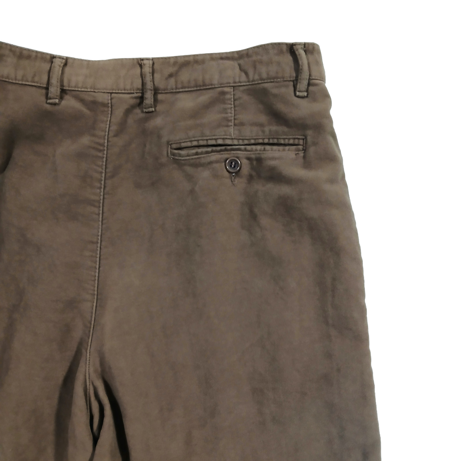 Stefanel Pleated Brushed Cotton Pants Men 50 IT 33×29 Brown Italy Moleskin Style