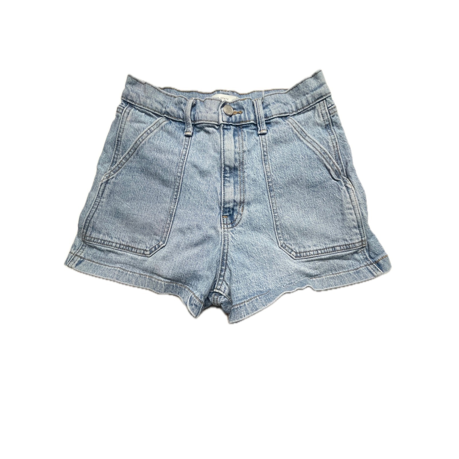 Altar’d State Denim Shorts Women MEDIUM Light Blue Excellent Patch Pockets DH404