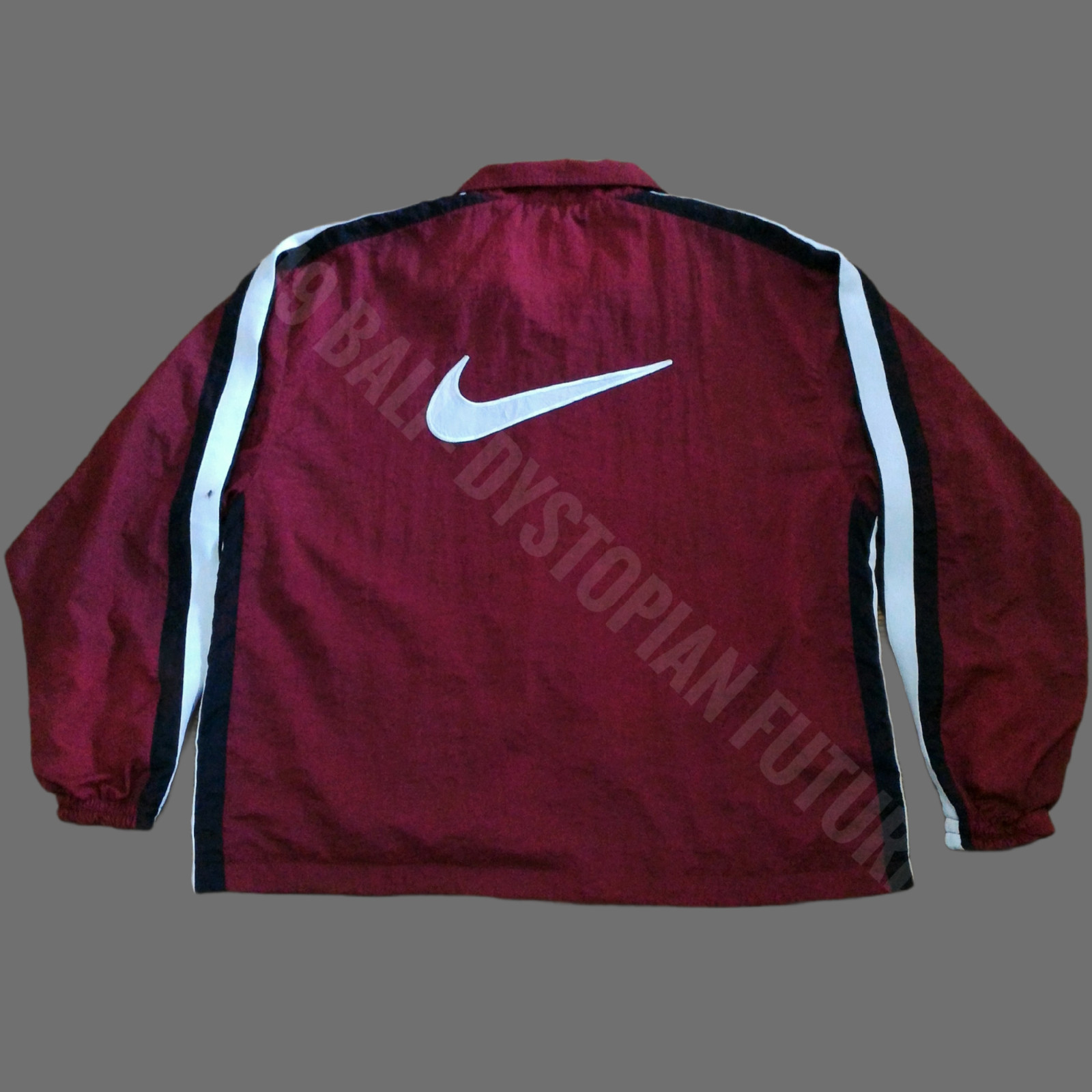 Vintage Nike Double-Sided Small Big Swoosh Logo Track Jacket Maroon/Black/White
