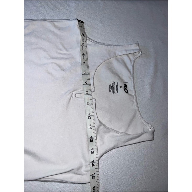 SO White Ribbed Tank One-Piece Bodysuit Notch Neck Capsule Basic