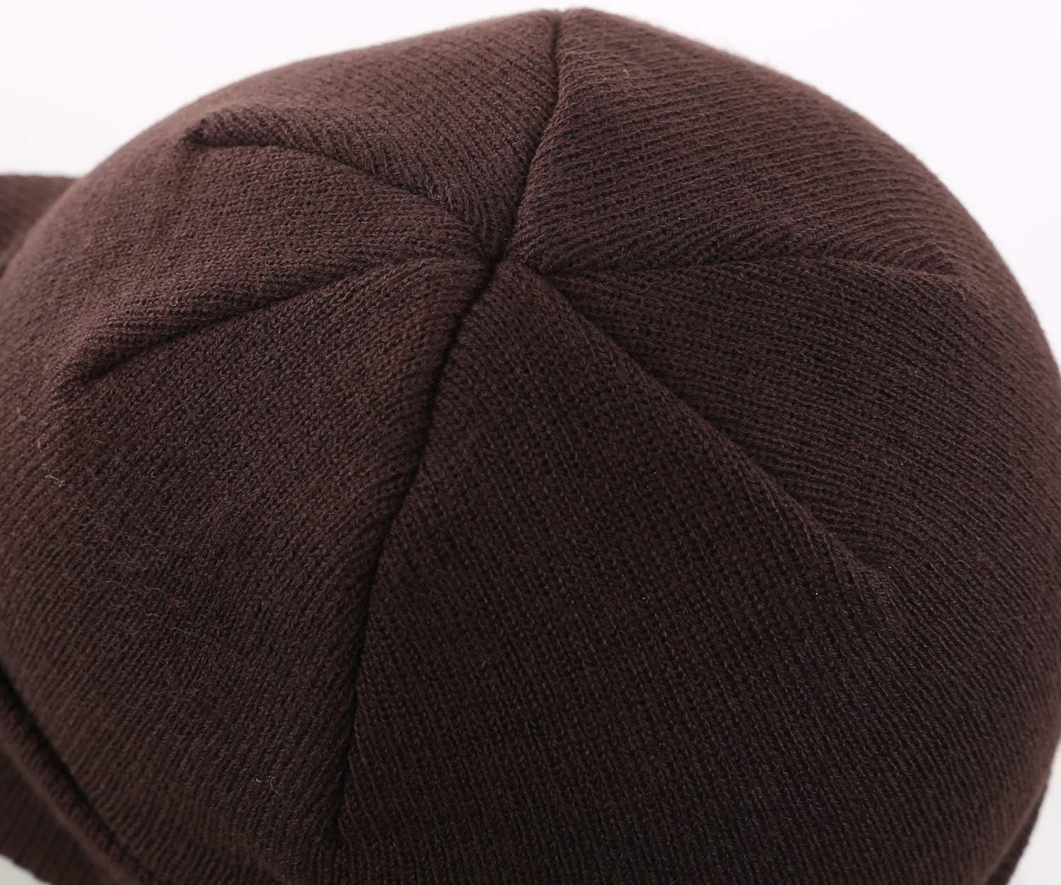 Men’s Winter Beanie Hat with Visor Brim Warm Thick Knit Cuffed Watch Cap